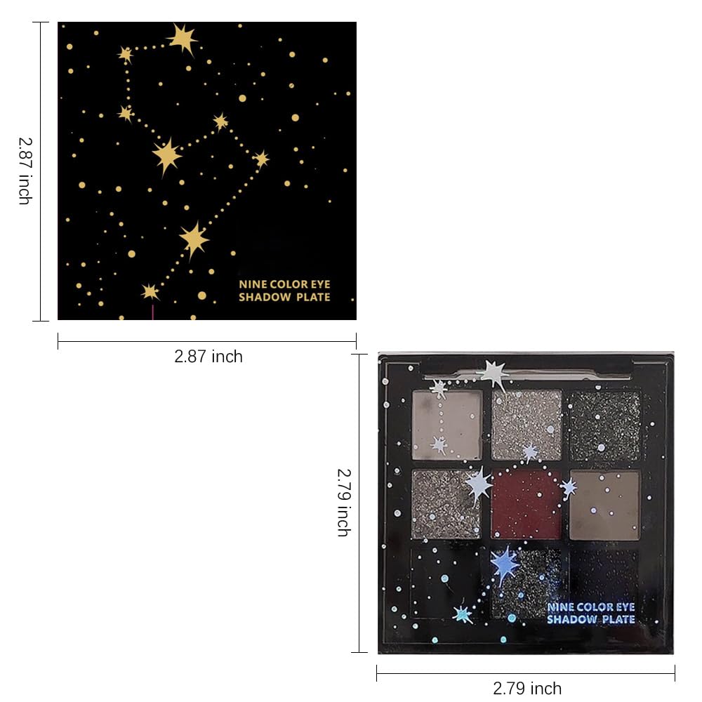 Smokey Black Red Eyeshadow Palette,9 Colors Dark Shimmer Matte Metallic Makeup Pallet,Make Up Kit for Halloween Parties Christmas Joker Vampire Clown,Long Lasting Waterproof