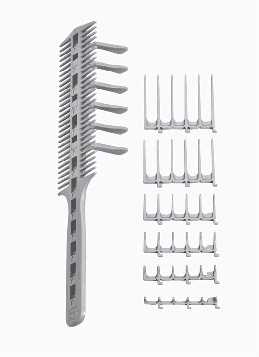 Scissor Clipper Over Comb - Barber Home Haircutting Guide Set (Classic Set, Gray)