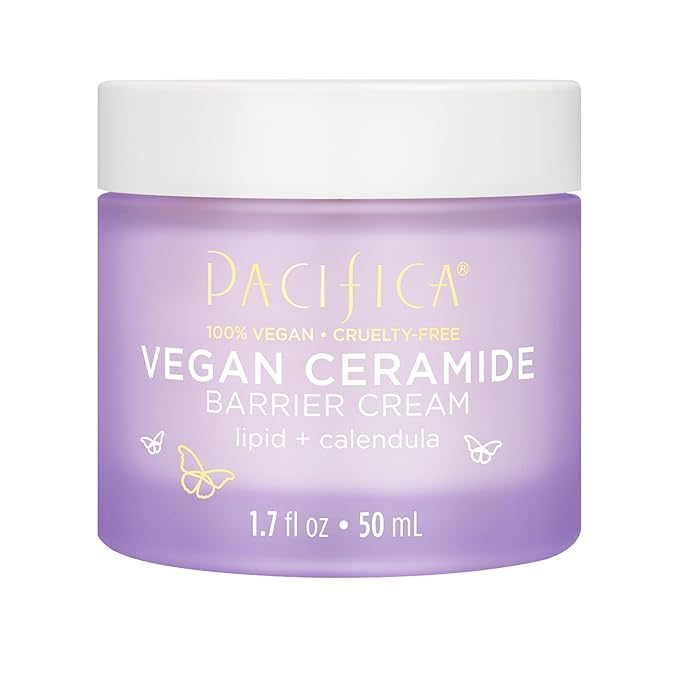 Pacifica Face Cream - Vegan Ceramide Barrier Cream w/Niacinamide & Shea Butter - Hydrating Daily Face Moisturizer Fragrance Free for Sensitive Skin, Vegan, Clean Beauty Allergy & Dermatologist Tested