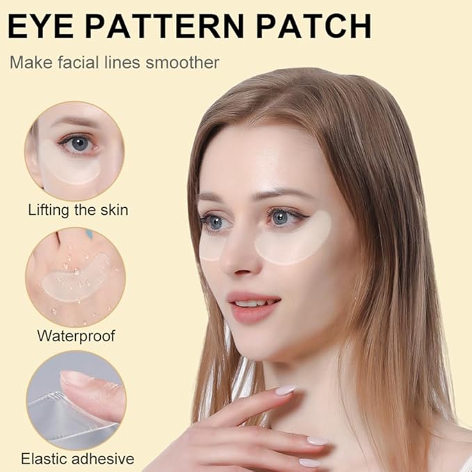 Facial Hydrogel Wrinkle Patches for Under Eye, Reusable Beauty Care Gel Pads, Help Minimize Crow's Feet, Bags, Puffiness, and Fine Lines (eye-3 Pairs)
