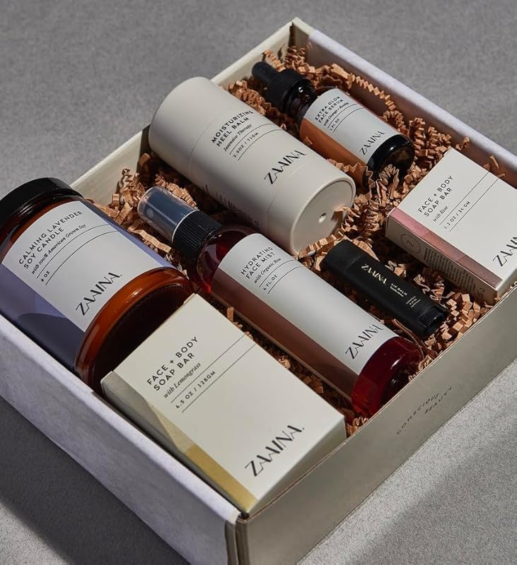 Spa Gift Set for Her - Relaxation Spa Kit for Women, Handmade in USA, Pampering At Home Bath and Body Self Care Spa Package, Luxury Spa Gifts for Women, Spa Gift Basket for Mom, Birthday Gifts for Women by ZAAINA