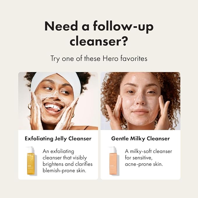 HERO COSMETICS Dissolve Away Daily Cleansing Balm - Helps Remove Makeup and Grime - Won’t Clog Pores - Suitable for Sensitive and Acne-Prone Skin (2.2 fl oz)