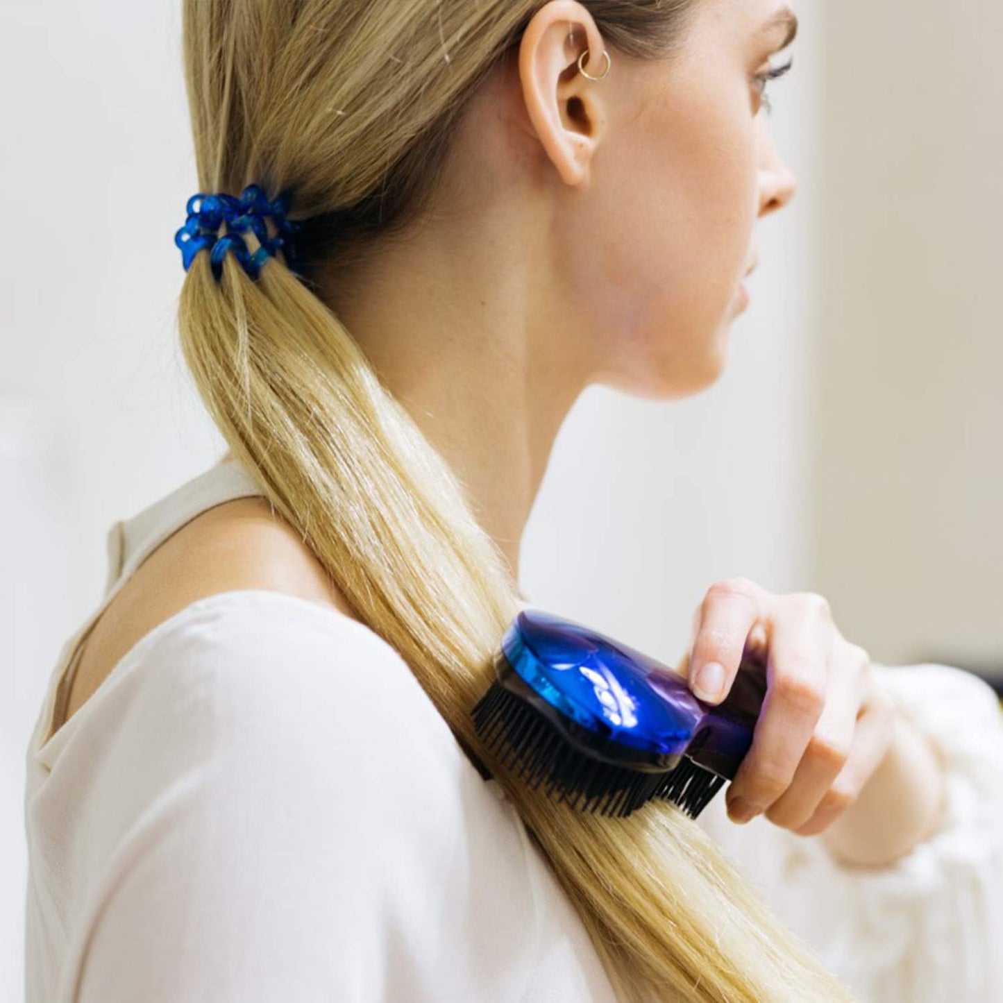 79STYLE 3pcs Knot Free Detangling Brushes for Kids' Curly Hair - No Tangles for Girls and Toddlers (Size 7.4 Inch - Gold)