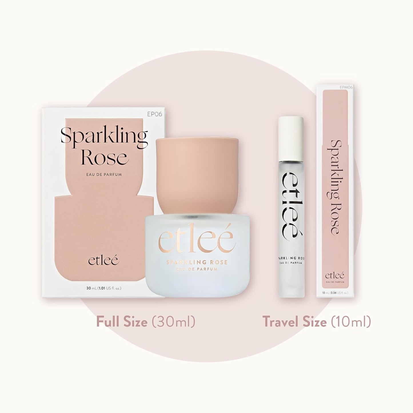 Sparkling Rose Eau de Parfum 0.34oz, Long Lasting Perfume Inspired by Marly Delina, Oriental Floral Notes With Vanilla, Musk, Lychee, Citrus Bergamot & Peony, Luxury Fragrance for Women & Men