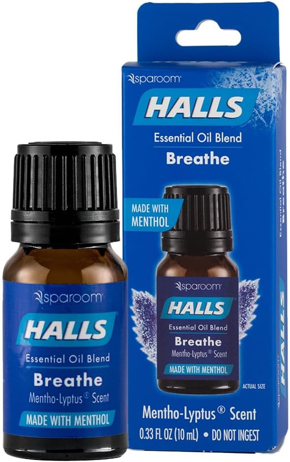 Halls Breathe Menthol with 100% Pure Essential Oils Blend for Diffusers and Aromatherapy, 10 mL, Mentho-Lyptus Scent