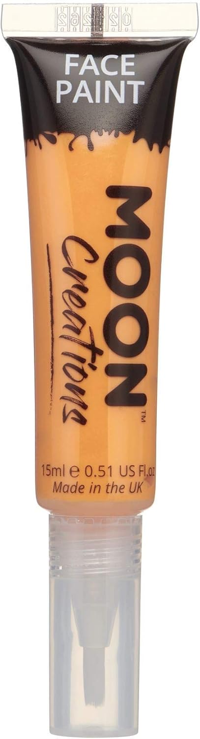 Face & Body Paint with Brush Applicator by Moon Creations - 0.50fl oz - Orange