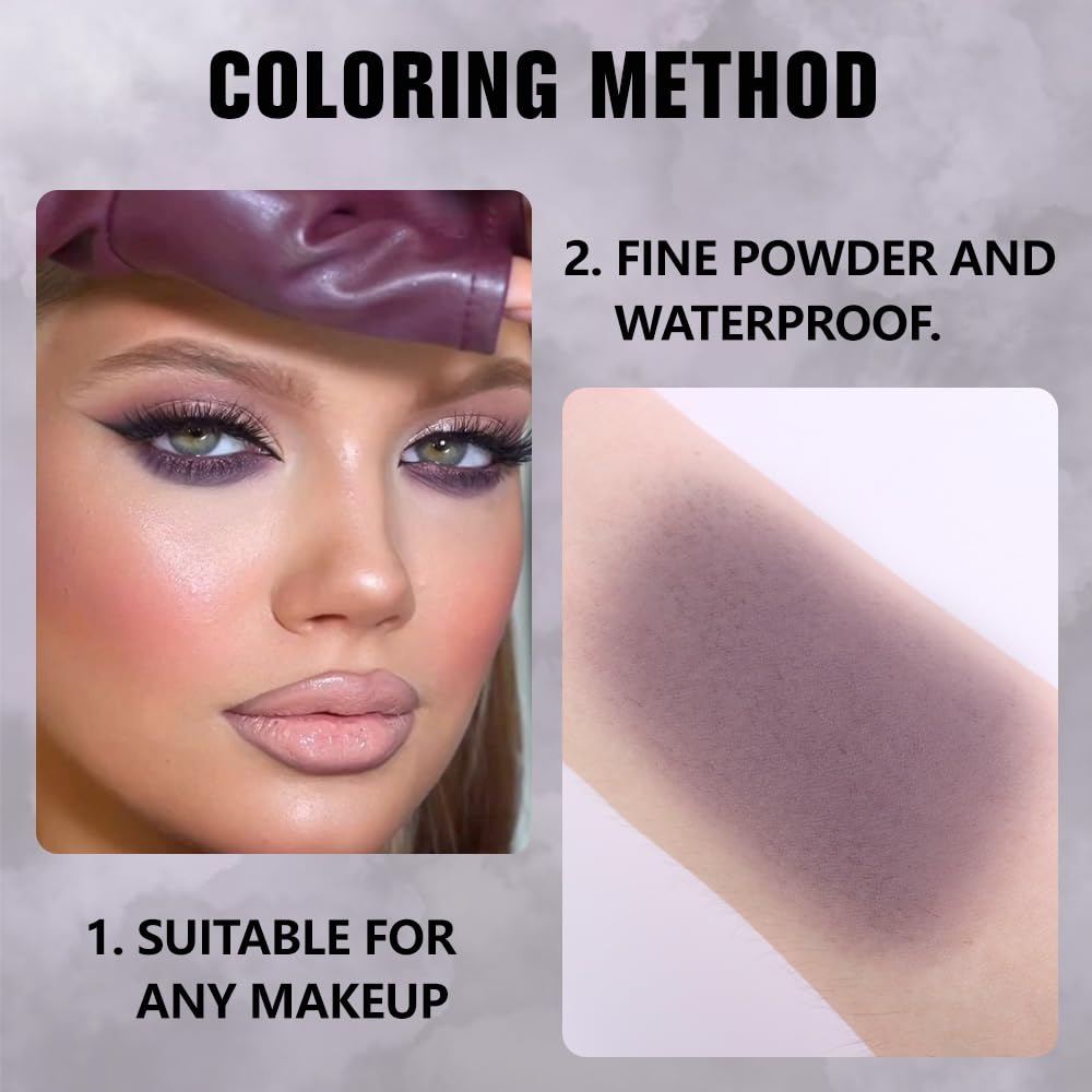 evpct Deep Purple Matte Single Eye Shadow Palette Makeup for Older Women, Purple Natural Pressed Eyeshadow Palette for Eyes, High Pigment Long-lasting Mini Monochrome Eyeshadow Sombra Para Ojos