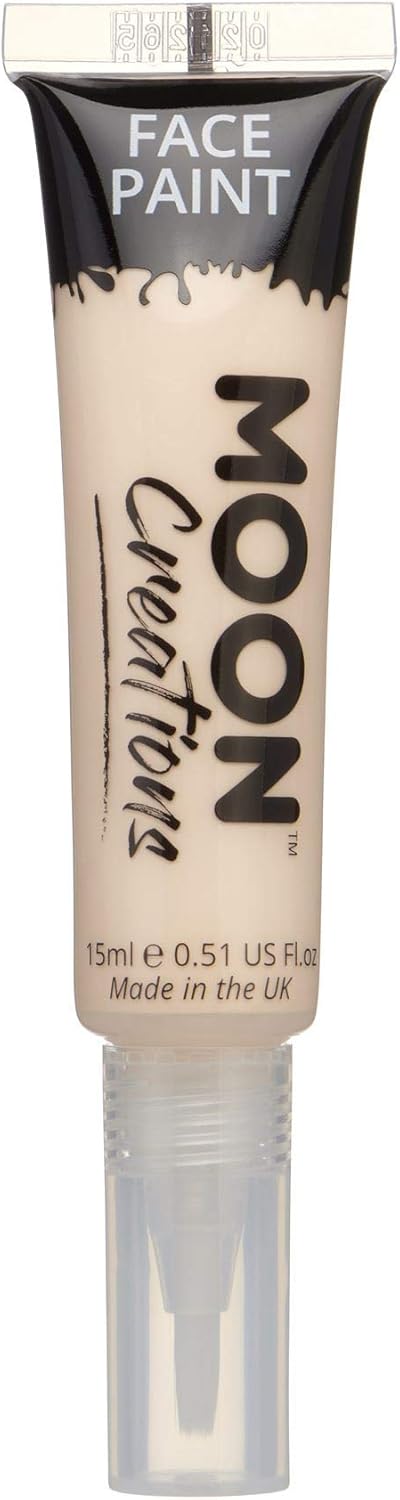 Face & Body Paint with Brush Applicator by Moon Creations - 0.50fl oz - Pale Skin