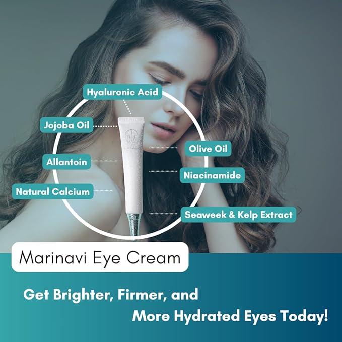 Marinavi Hydrating Eye Cream – Lightweight Moisturizer for Under Eyes, with Hyaluronic Acid, Jojoba & Olive Oil for Soft, Smooth Skin – Gentle Skincare for All Skin Types