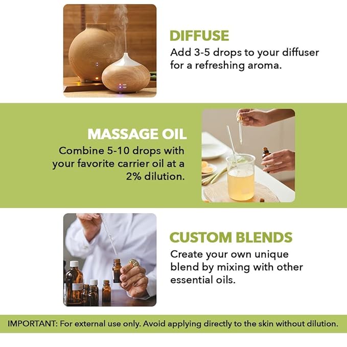 MAJESTIC PURE Lemongrass Essential Oil with Glass Dropper | 100% Pure and Natural Lemongrass Oil | Premium Grade Essential Oils for Diffusers, Skin, Aromatherapy, Massage | 2 Fl Oz