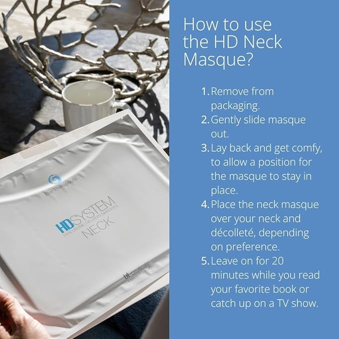 Bio-Therapeutic Hyaluronic Delivery Neck Masque - Firming Neck Masque, Hydrating and Smoothing Fine Lines, Made with Marine Algae, Fragrance Free