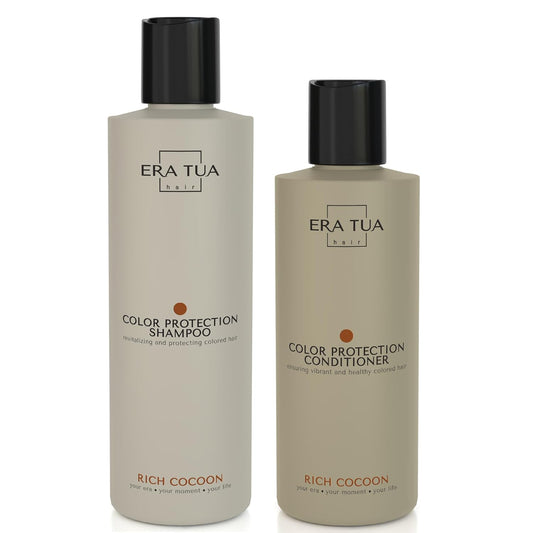 Rich Cocoon Color Protection for Color-Treated Hair | Shampoo & Conditioner | Dutch Made & Formulated for Premium Cozy Scent of Warm Wood, White Amber & Jasmine