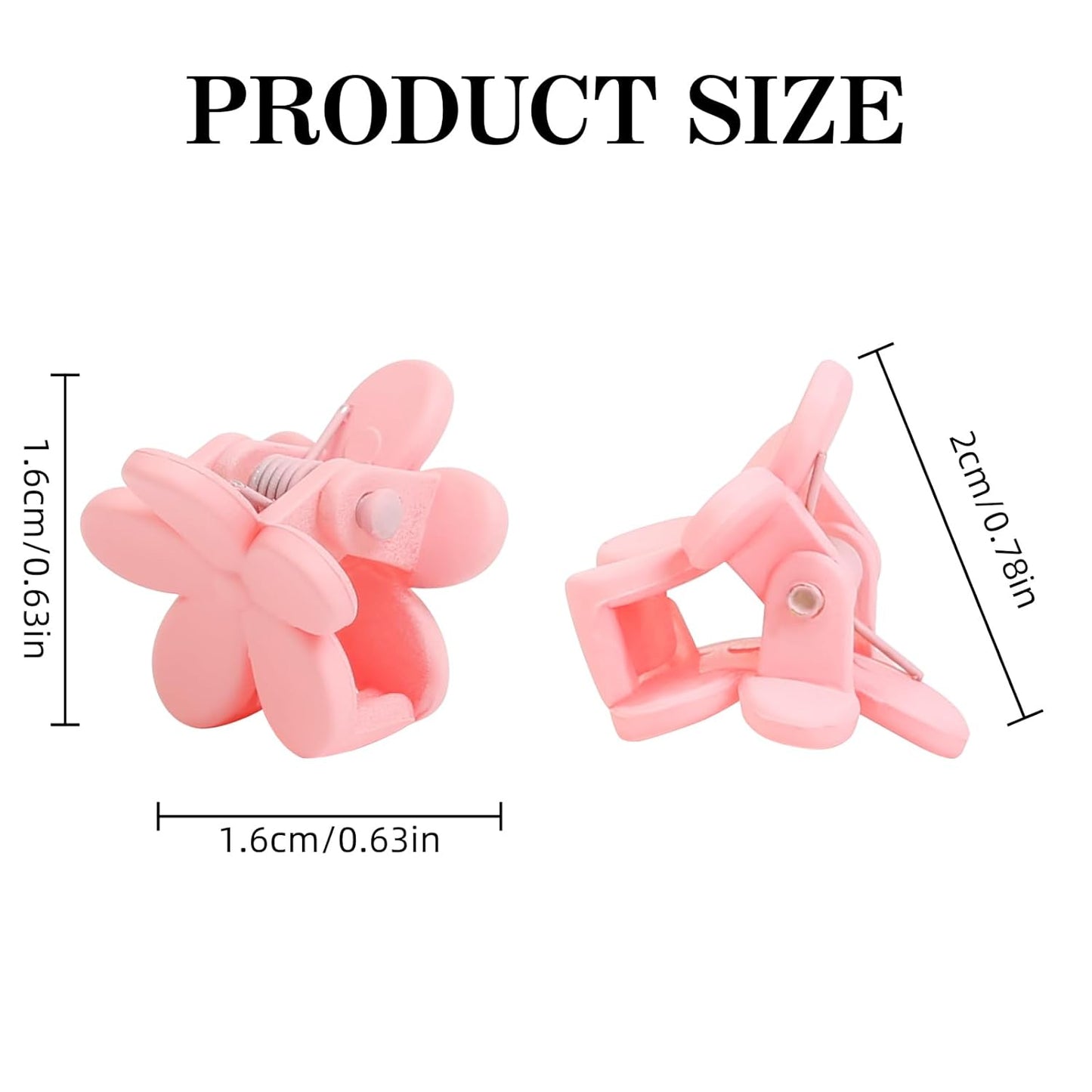 TERSE Mini Flower Hair Clip for Women Girls - 50Pcs Colorful Baby Hair Clips Cute Small Hair Clips Mini Claw Clips Strong Grip Toddler Hair Accessories for Hair Styling