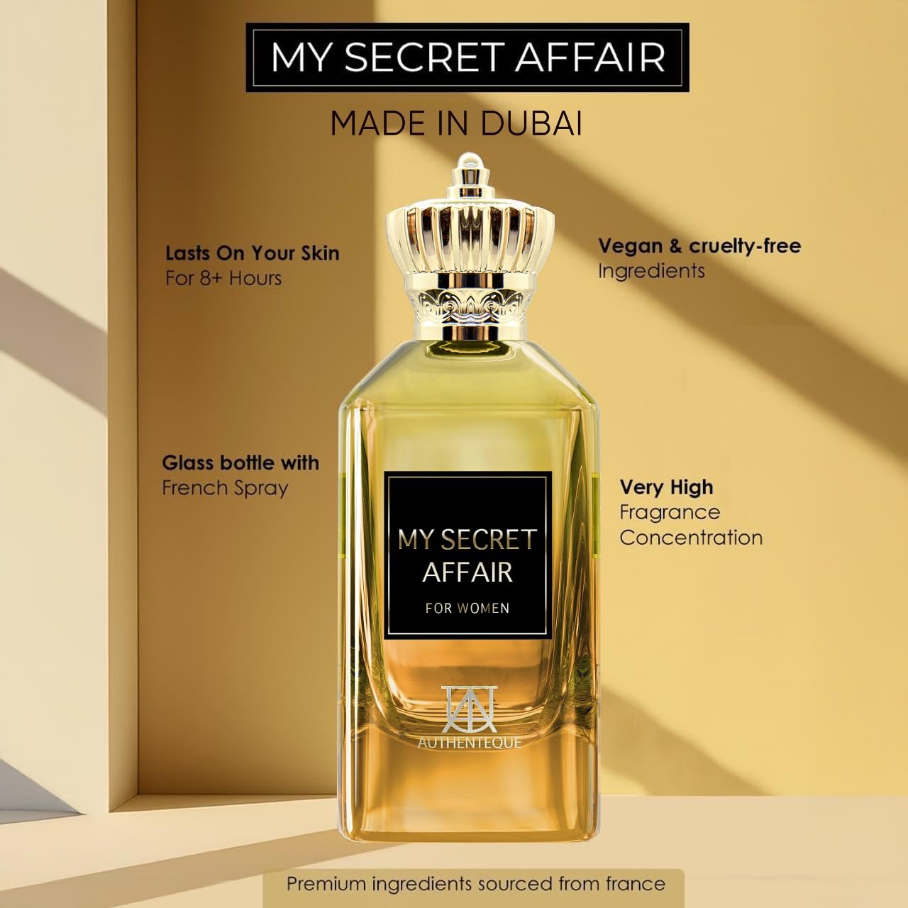 My Secret Affair - Womens Perfume – Inspired by J.PG's S.candal - Long Lasting Eau de Parfum - 3.4 Fl Oz (100ml) – Floral Women Fragrance with Jasmine, Orange Blossom, Cherry & Lily
