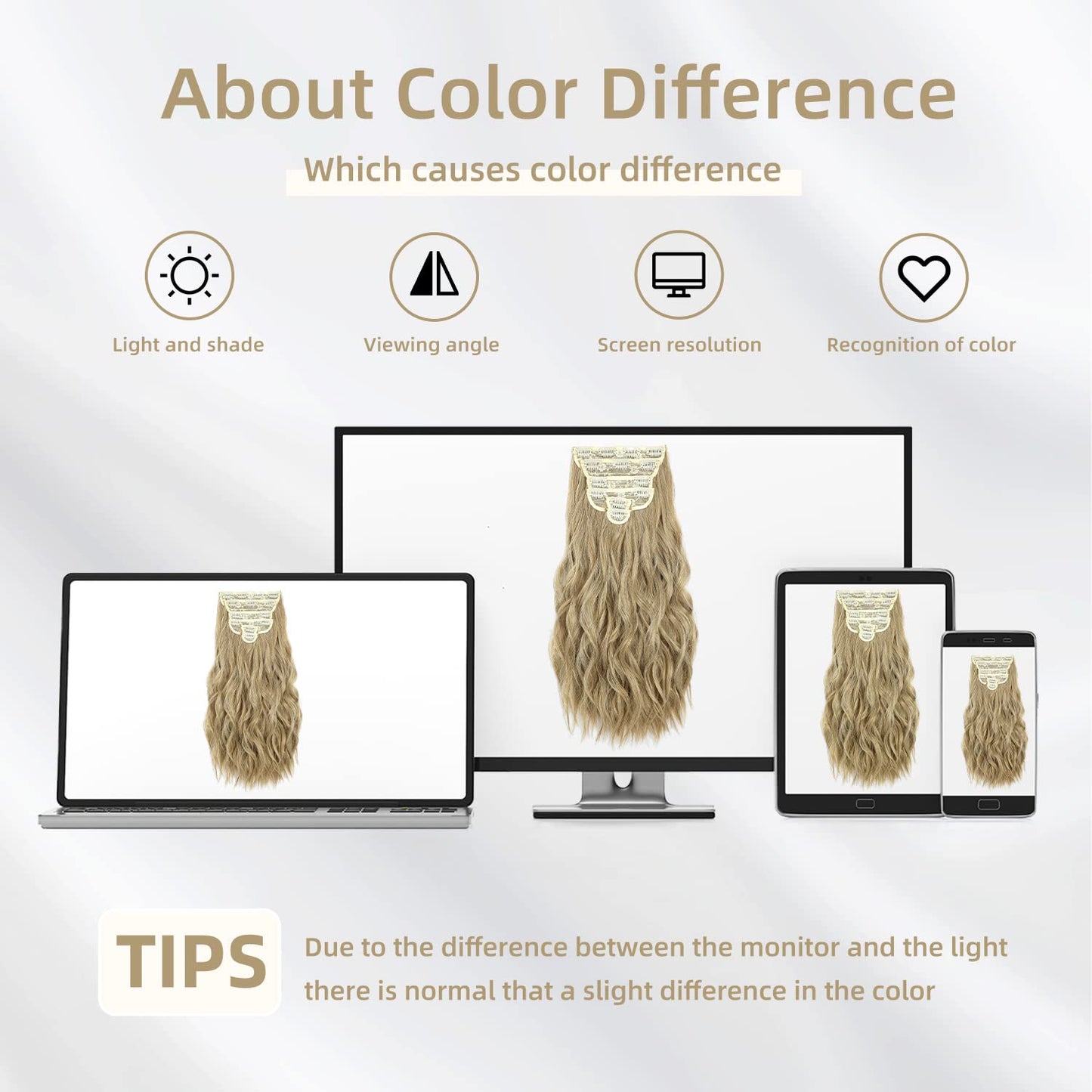 Clip in Hair Extensions, 6 PCS Natural & Soft Hair & Blends Well Hair Extensions, Long Wavy Hairpieces(20inch, 6pcs,Mixed Dirty Blonde)