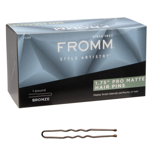 Fromm Style Artistry 1.75" U-shaped Crimped Hair Pins, Matte Bronze, 800 Hair Pins, Secure Hold, Suitable for All Hair Types and Lengths, Hair Accessories for Women