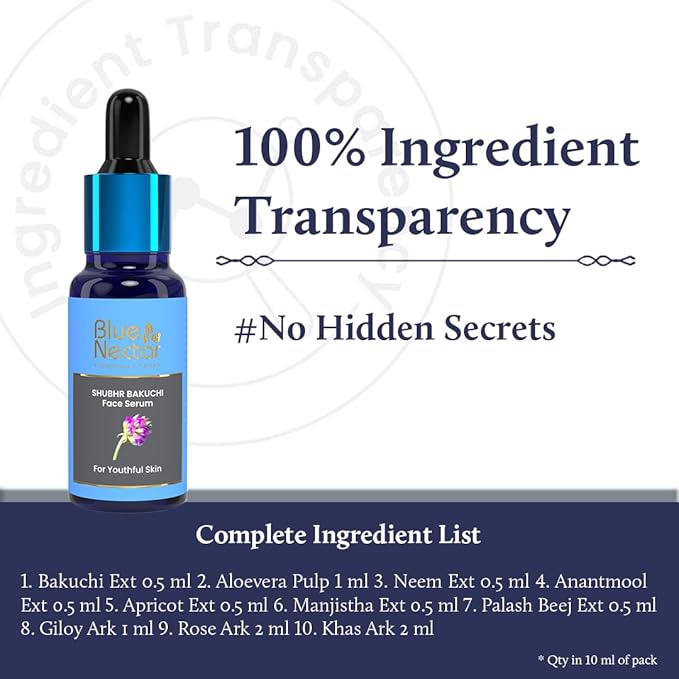 Blue Nectar Kumkumadi Night Cream & Bakuchi Anti Aging Serum for Youthful Radiance