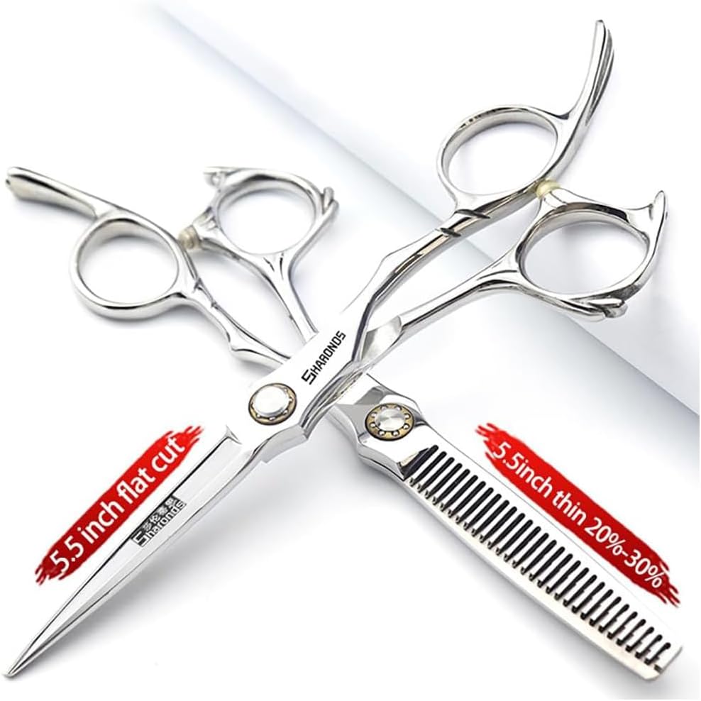 6/6.5-inch Sharonds hair clippers, professional Japanese 440C scissors, efficient scissors, scissors, comb adjuster (5.5 inch 2 Piece)