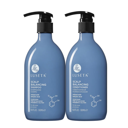 Luseta Salicylic Acid Shampoo and Conditioner Set for Men and Women, Scalp-Balancing, Reducing Build-up, Flake Control Shampoo for Men, Clarifying Shampoo for Refreshing, pH-Balanced, 2 x 16.9 Fl Oz