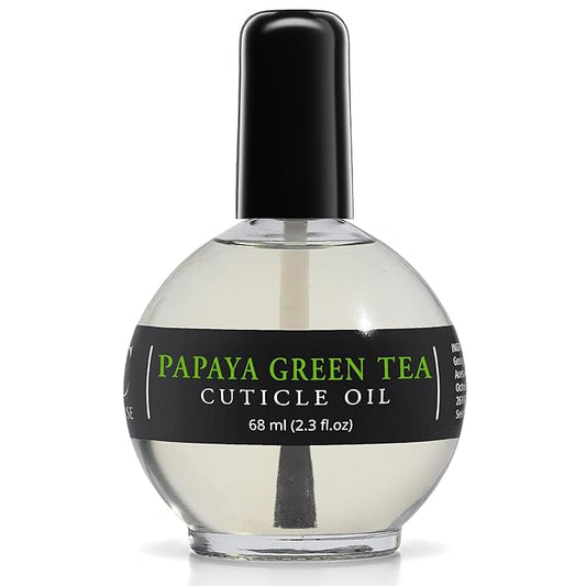 Moisturizing Cuticle & Nail Care Oil 2.3 Fl Oz - Papaya Green Tea Scented – Infused with Jojoba Oil, Aloe, Vitamin E – Nail & Cuticle Hydration, Repair, Moisturizer, Strengthener, Growth
