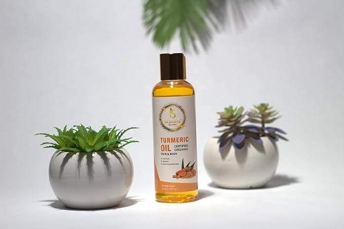 – Turmeric Oil for Face & Body, Natural Brightening Oil for Dark Spots, Repairing, Anti-Acne, Evens Skin Tone, Minimizes the Appearance of Pores – 200ML