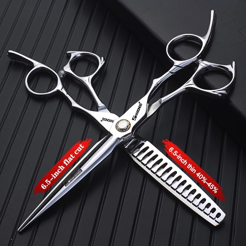 6/6.5-inch Sharonds hair clippers, professional Japanese 440C scissors, efficient scissors, scissors, comb adjuster (6.5 inch -2 pieces-B)