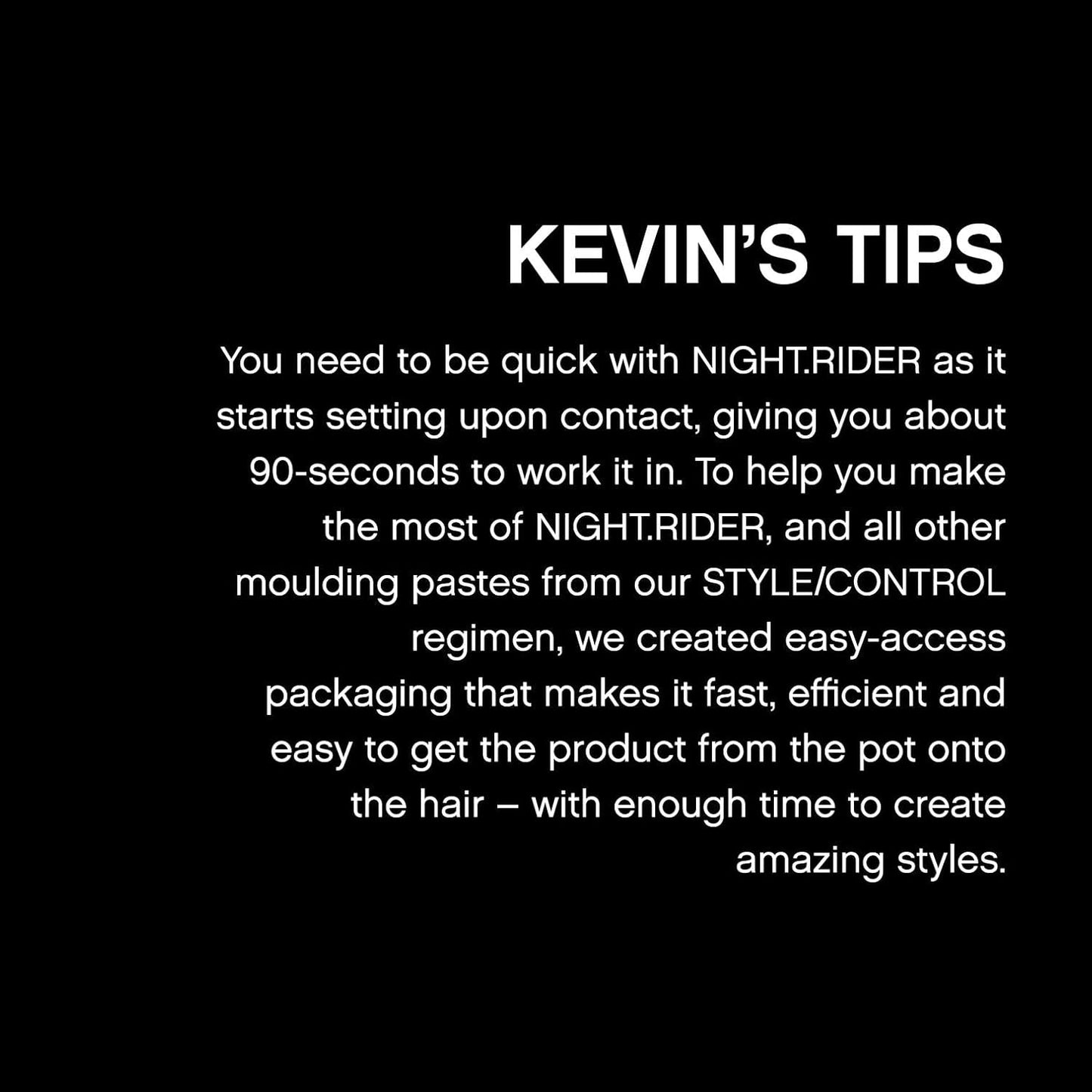 KEVIN.MURPHY NIGHT.RIDER - Strong Hair Paste - For All Hair Types - Hair Moulding Paste - Boosts Hair Shine - Strong Hold Hair Care - Matte Texture - Travel Size - 30 g / 1.1 oz