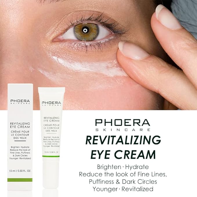 Phoera Revitalizing Eye Cream Brighten Hydrate Reduce The Fine Lines, Dark Circle Wrinkles And Puffiness For Men And Women Skin Loving Ingredients Apply In Morning And At Night