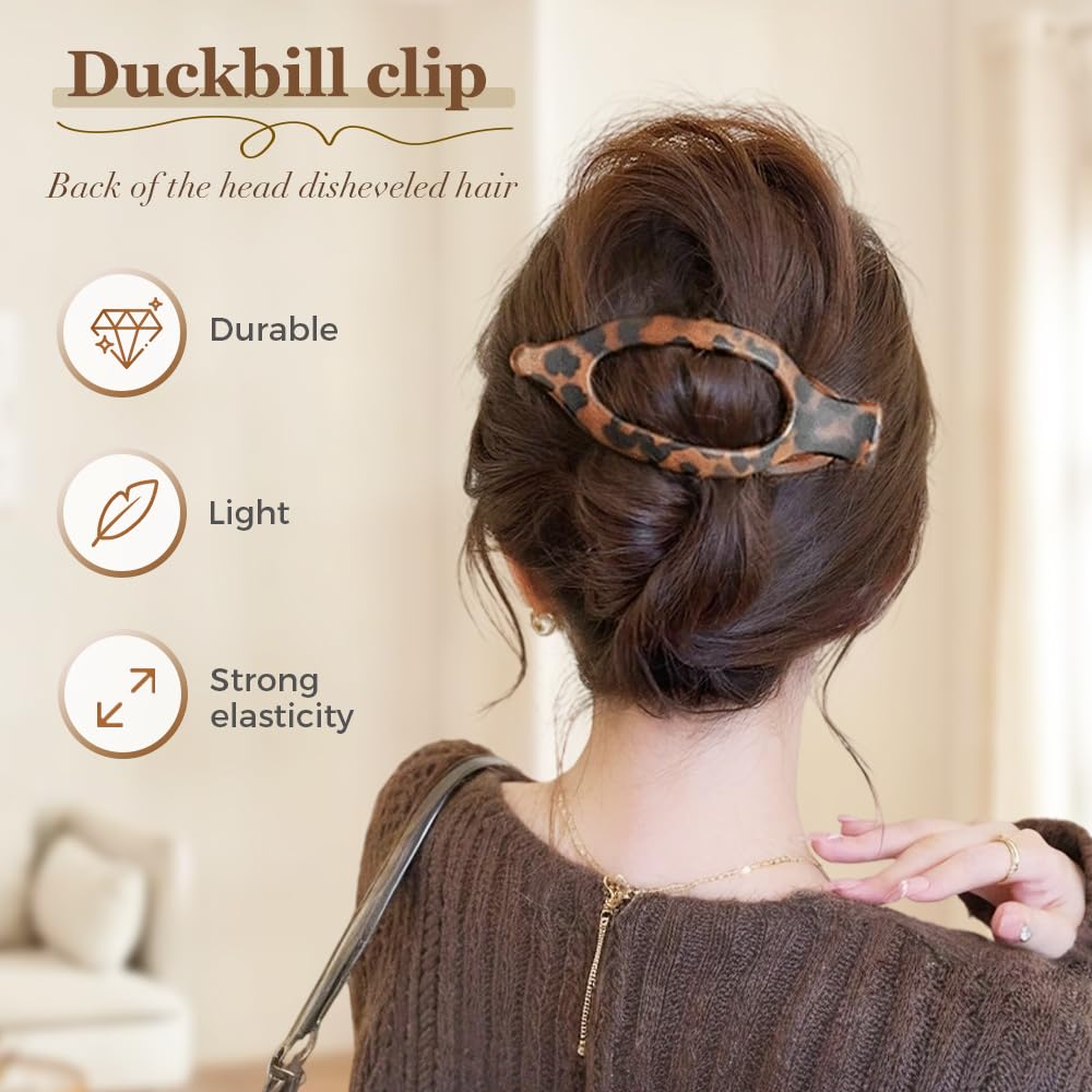 Flat Hair Clips for Women, 2025 New French Hair Clip Flat Claw Clips and Duckbill Hair Clips for Thick or Thin Hair, No-Slip Grip Hairs Styling Accessorie for Hairs Styling Decorative (3Pcs-F)