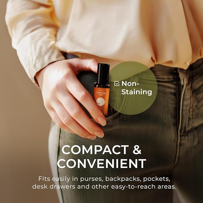 Gya Labs Active Energy Essential Oil Roll on - 100% Pure Natural, Blend with Energizing Lemon & Refreshing Peppermint Oil, Aromatherapy Roller, Travel Size (0.34 Fl Oz)