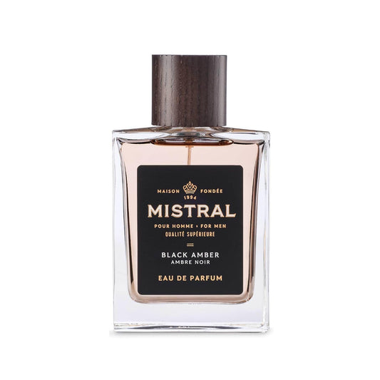Mistral Men’s Cologne – Black Amber Eau de Parfum | Warm & Woody Masculine Scent with Fresh Lemon, Amber, Cedarwood & Musk | Cruelty-Free & Long-Lasting Perfume for Men, Made in France - 3.4 Oz