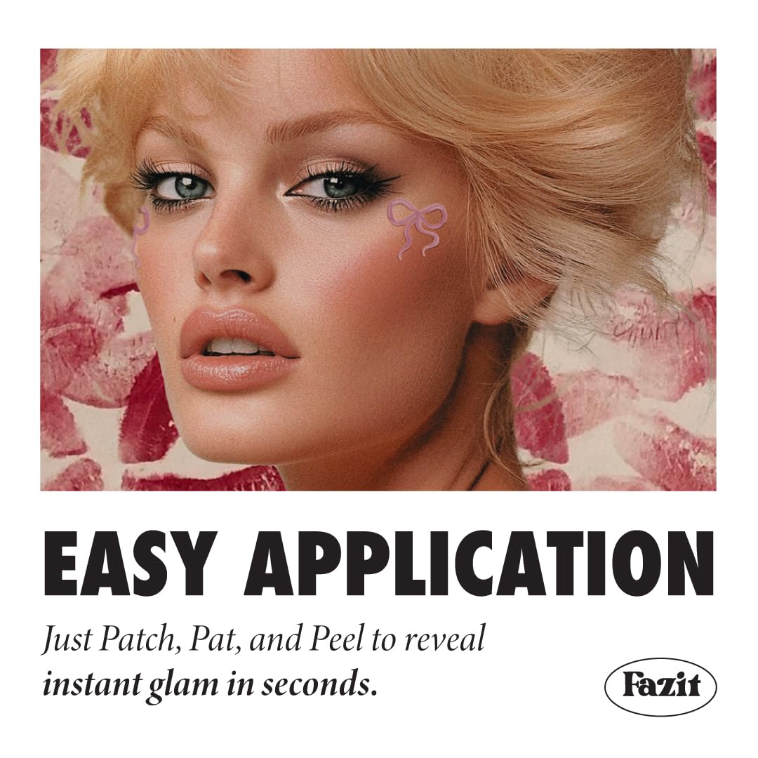 Fazit Makeup Patches - Face Makeup Patches - Beauty Face Makeup - Cupid's Bows - Waterproof Bow Speckles - Temporary Face Cupid's Bows For Women - 6 count