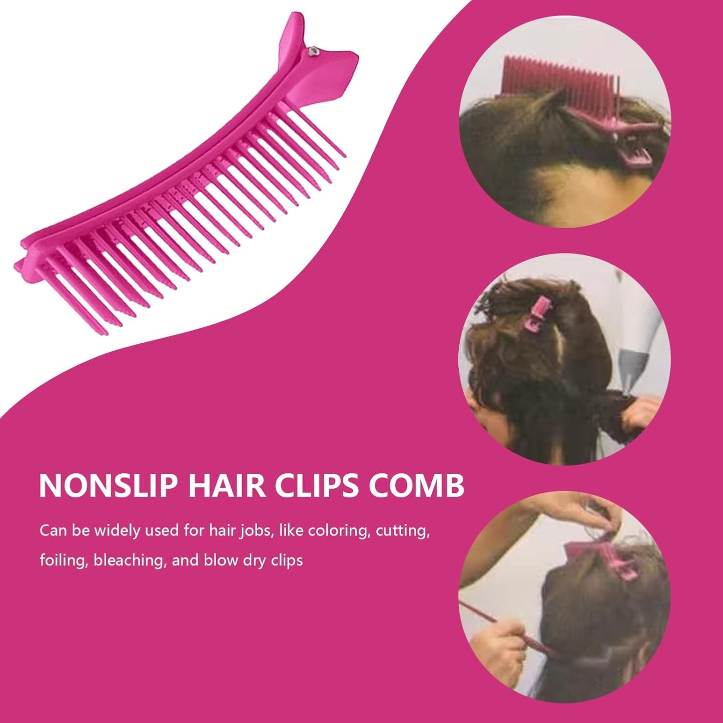 2PCS Hair Clips for Styling Sectioning, Grip Styling Hair Parting Combs Clips for Salon Home Hair Cutting Coloring Foiling Placing Extensions- Hair DIY Accessories