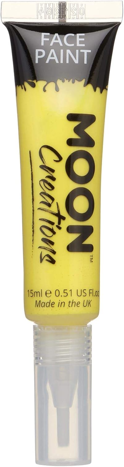 Face & Body Paint with Brush Applicator by Moon Creations - 0.50fl oz - Yellow
