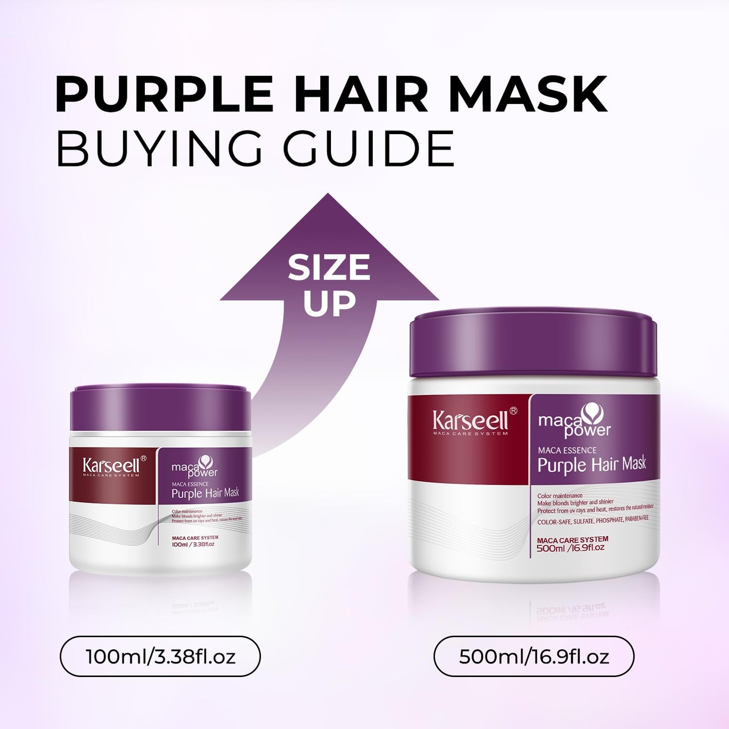 Karseell 3.38floz 100ml Purple Hair Mask Professional Neutralizes Brass & Yellow Tones For Blonde Silver Gray Highlighted Hair