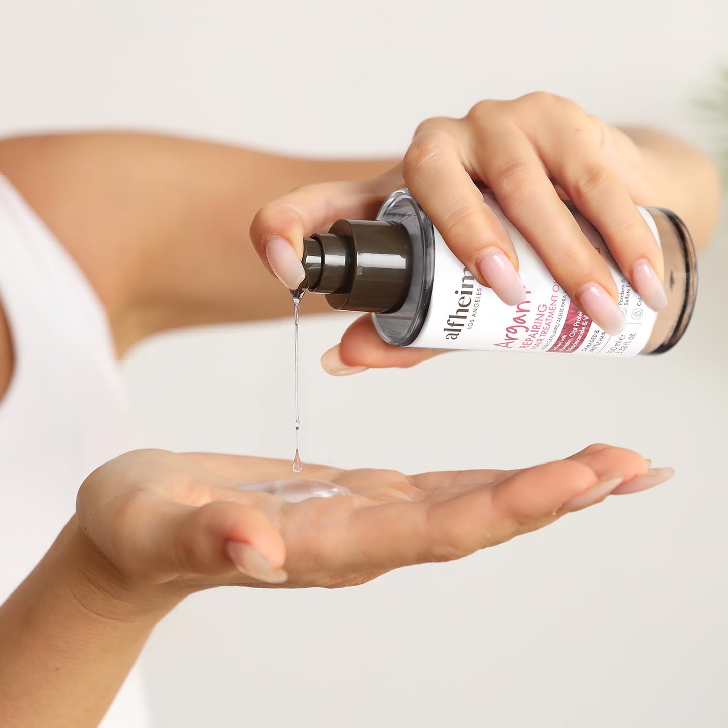 ALFHEIM Argan+ Repairing Hair Oil Serum for Dry, Damaged & Frizzy Hair with Argan Oil, Keratin, Panthenol & Vitamin E – Deep Nourishment, Smoothness & Shine – Non-Greasy, Sulfate Free – 3.38 oz