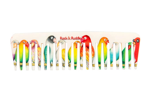 Rock & Ruddle Wide Tooth Comb | Perfect for Detangling Wet Hair and Applying Hair Color - Lovebirds