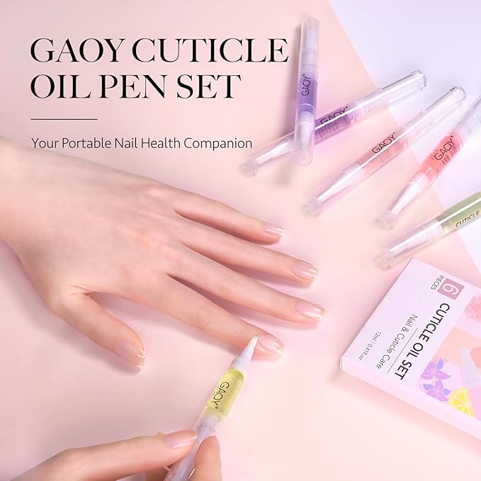 GAOY Cuticle Remover Kit with 6Pcs Cuticle Oil Pen Set