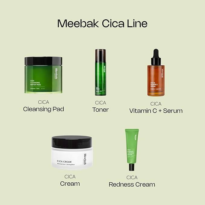 Meebak Korean Vitamin C Serum | Brightening Dark Spot Remover | Soothing Anti Aging & Skin Brightening w/Centella Asiatica, Panthenol, & Adenosine