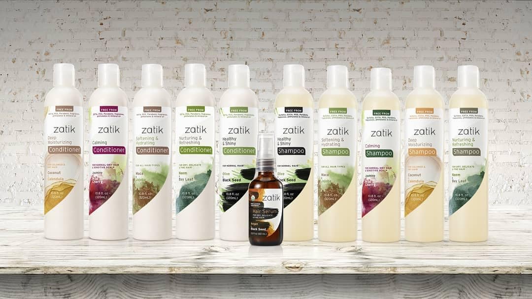 Zatik Naturals - Nurturing and Refreshing Shampoo + Conditioner Set, with Neem & Bay Leaf for Dry, Fine, Delicate Hair - Biodegradable, pH Balanced, Sulfates & Phthalates Free, 2x10.8oz (One of Each)