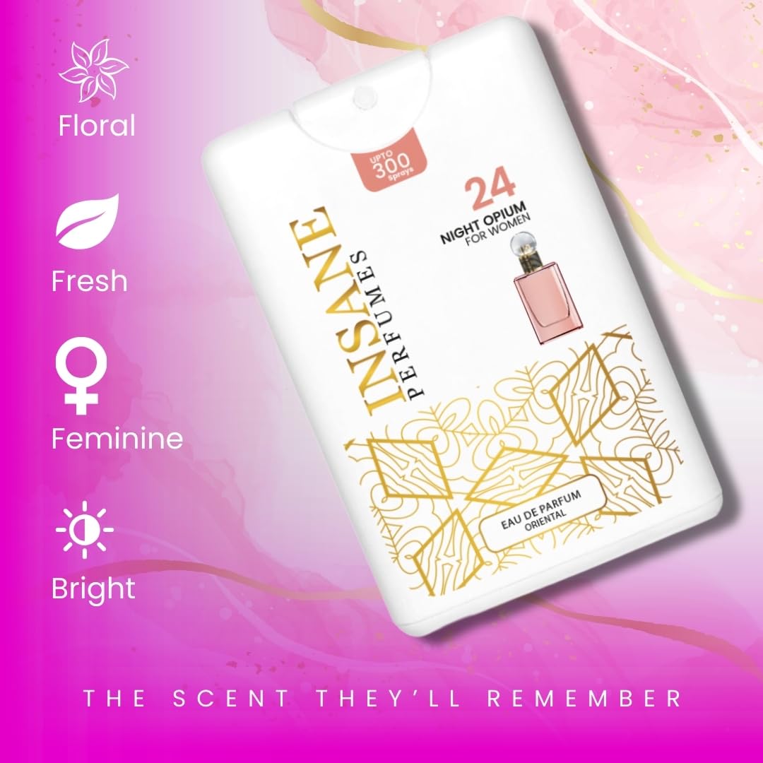 Women’s Intense Pocket Perfume 20ml – Long Lasting Eau de Parfum Spray | Coffee Vanilla Floral Woody Scent | Travel Size, Vegan & Cruelty Free