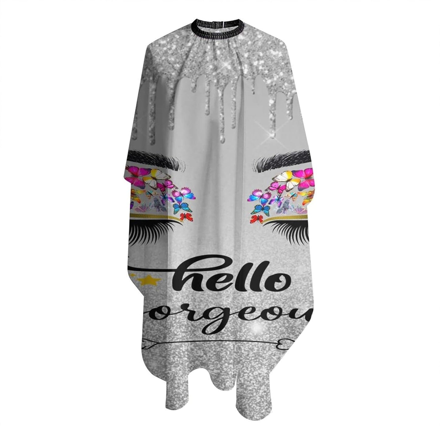Barber Cape Hello Butterflies Gorgeous Silvery Glitters Salon Hair Cut Apron Barbershop Kits For Women 55''X66''