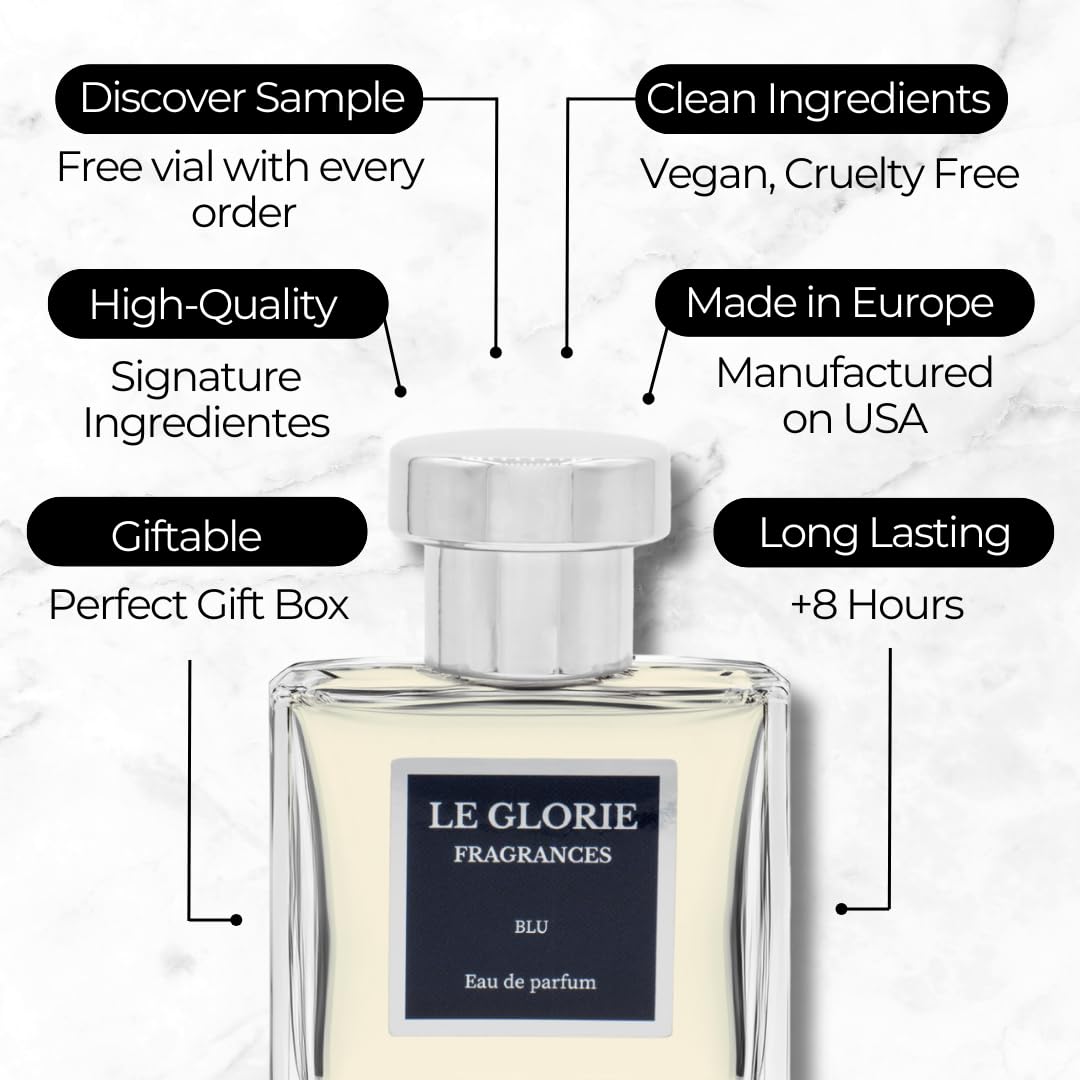 inspired by C-Hha Bl-ue EDP, Long Lasting 12-14 Hours Perfume Spray for Men, All Skin Types, Cruelty Free - 0.33 oz 10ml