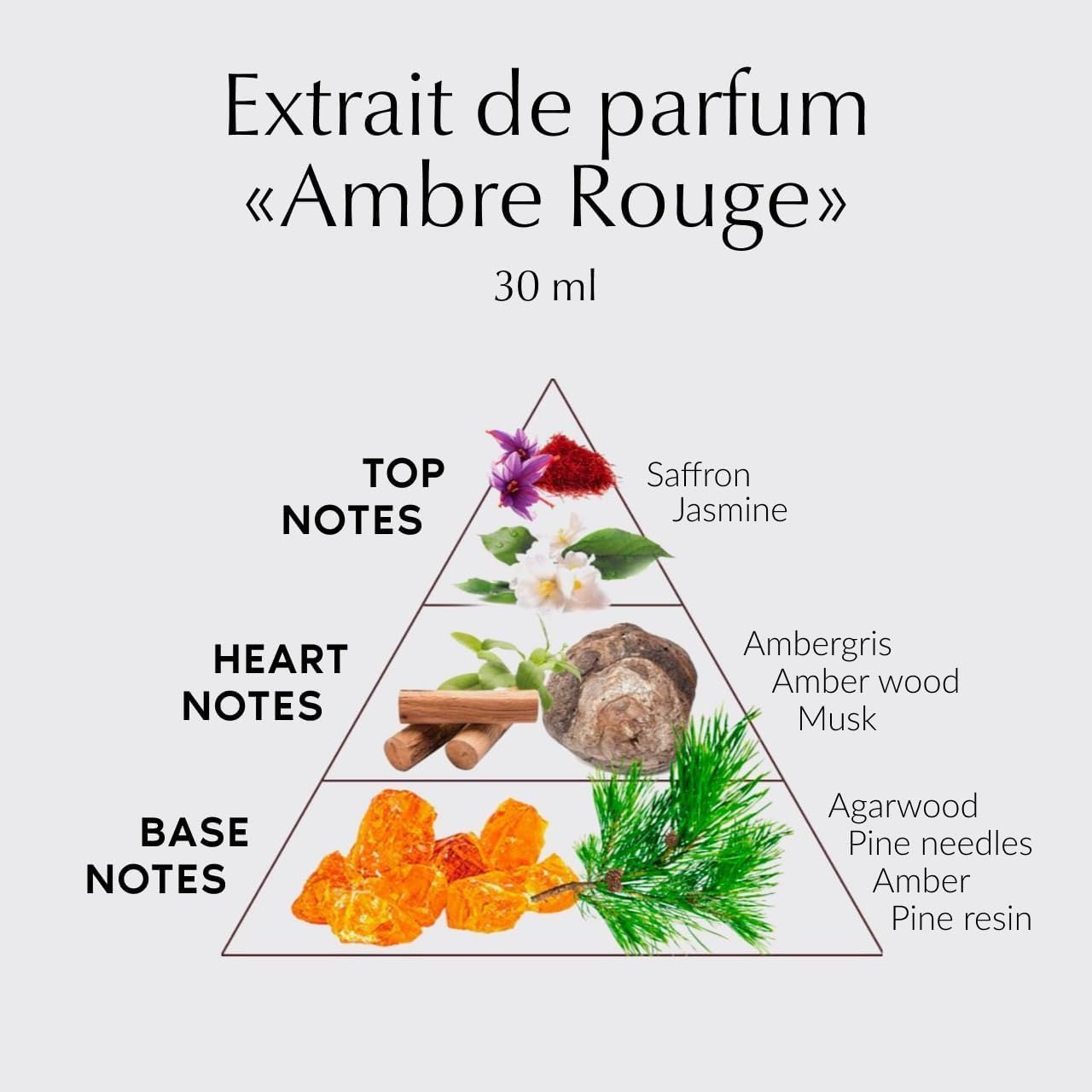PREparfume From France Ambre Rouge 30ml – Warm Oriental Floral Scent From France – Luxury Fragrance with Saffron, Jasmine – Long Lasting Perfume With Amber and Oud Notes