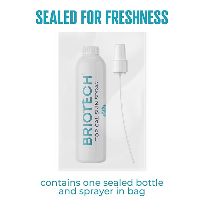 BRIOTECH Topical Skin Spray, Hypochlorous Acid Spray for Body & Face, Eyelid Cleanser, HOCl Facial Mist, Support Against Irritation, Calm Redness, Soothe Foot & Scalp, 8 fl oz, 1 ct