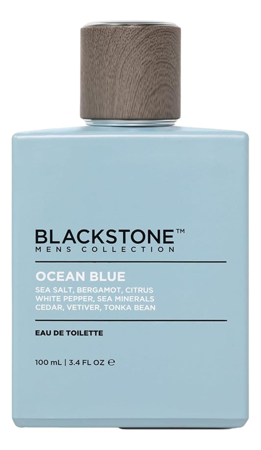 Blackstone Mens Collection Eau de Toilette – Ocean Blue | Men’s Fragrance, Fresh & Long-Lasting Cologne with Sea Salt, Citrus & Cedar | Everyday Fragrance, Travel Size ,3.4 Fl Oz