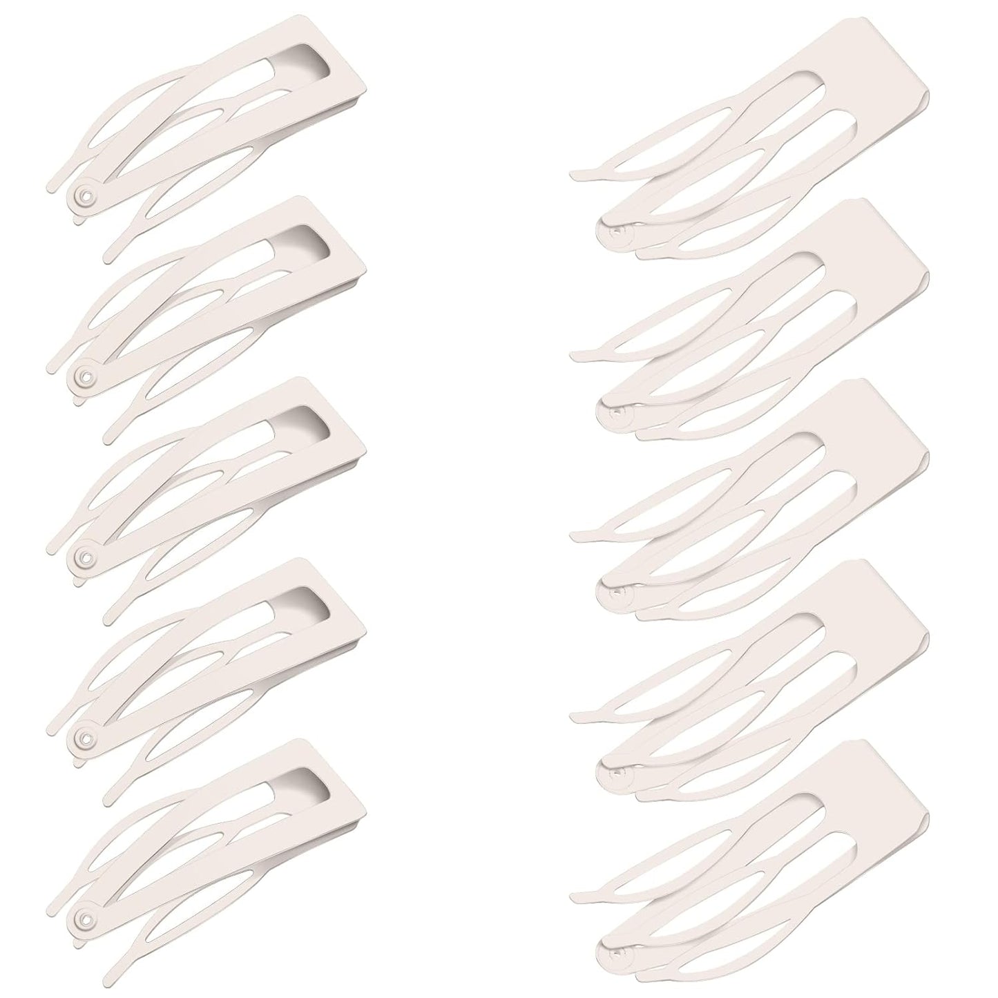 Chinco 24 Pcs Double Grip Hair Clips Metal Snap Clips Women Barrettes for Hair Making, Salon Supplies(Beige,2 Inch)
