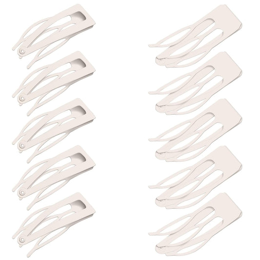 Chinco 24 Pcs Double Grip Hair Clips Metal Snap Clips Women Barrettes for Hair Making, Salon Supplies(Beige,2 Inch)