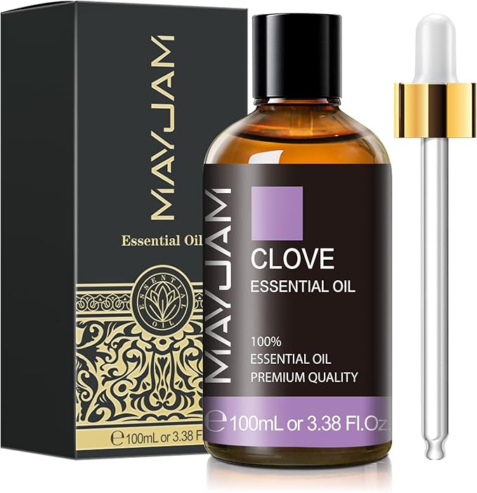 Clove Essential Oil, 3.38FL.OZ Pure Essential Oils by MAYJAM, Large Volume Clove Oil, Perfect for Aromatherapy Diffuser, Great for DIY Candle and Soap Making