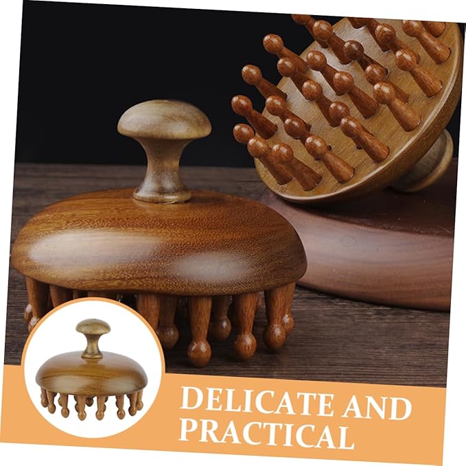 Sandalwood Small Massage Comb and Hair Brush - Scalp Massager, Hair Detangler, and Styling Tool for Natural Hair